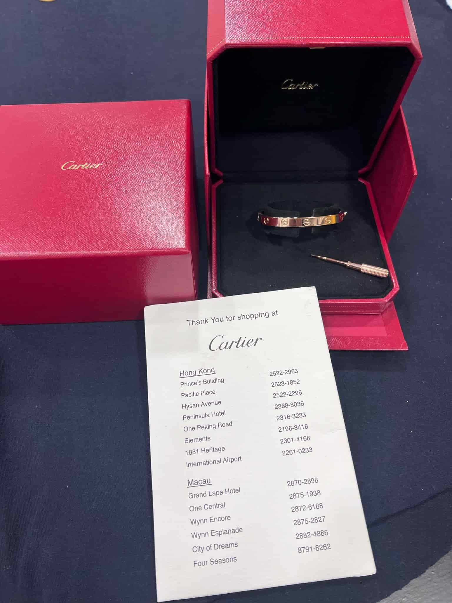 Cartier Love Bracelet – Oro Giallo 18 ct, Misura 16 (Full Set)